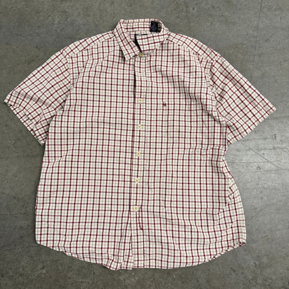 American Eagle Outfitters Mens‎ XL Red Short Sleeve Button Down Cotton Shirt